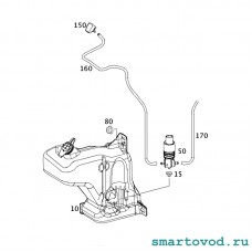 Бачок стеклоомывателя переднего Smart 451 ForTwo 2007 - 2014