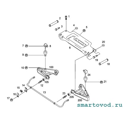 Болт задний рычага передней подвески Smart ForTwo / Roadster 1998 - 2007