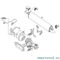 Хомут металлический крепления / соединения глушителя Smart 453 ForTwo / ForFour 2014 -->