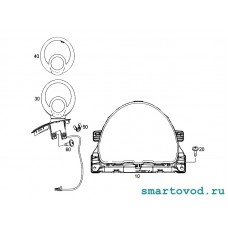 Декоративное кольцо ЧЕРНОЕ дополнительных приборов в кокпите SMART 453 FORTWO / FORFOUR