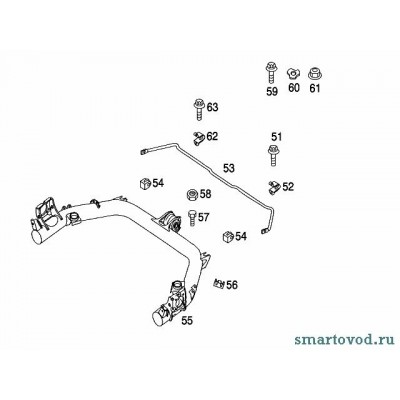 Кронштейн / крепеж втулки заднего стабилизатора Smart ForTwo 98-07